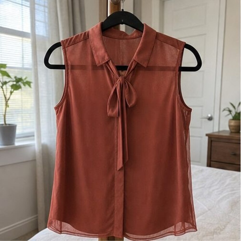 Rust Wrap Blouse